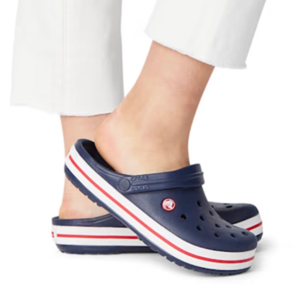 Crocband Blue & White Clogs New WTag In Croc Bag